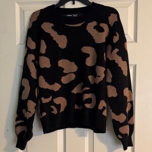 SHEIN Black and Brown Patterned Sweater